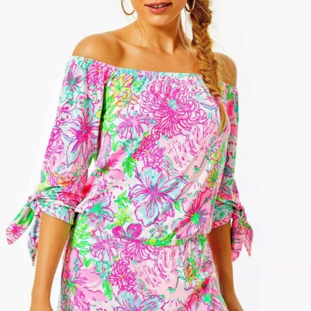 Lilly Pulitzer Lana off shoulder romper size M NWT